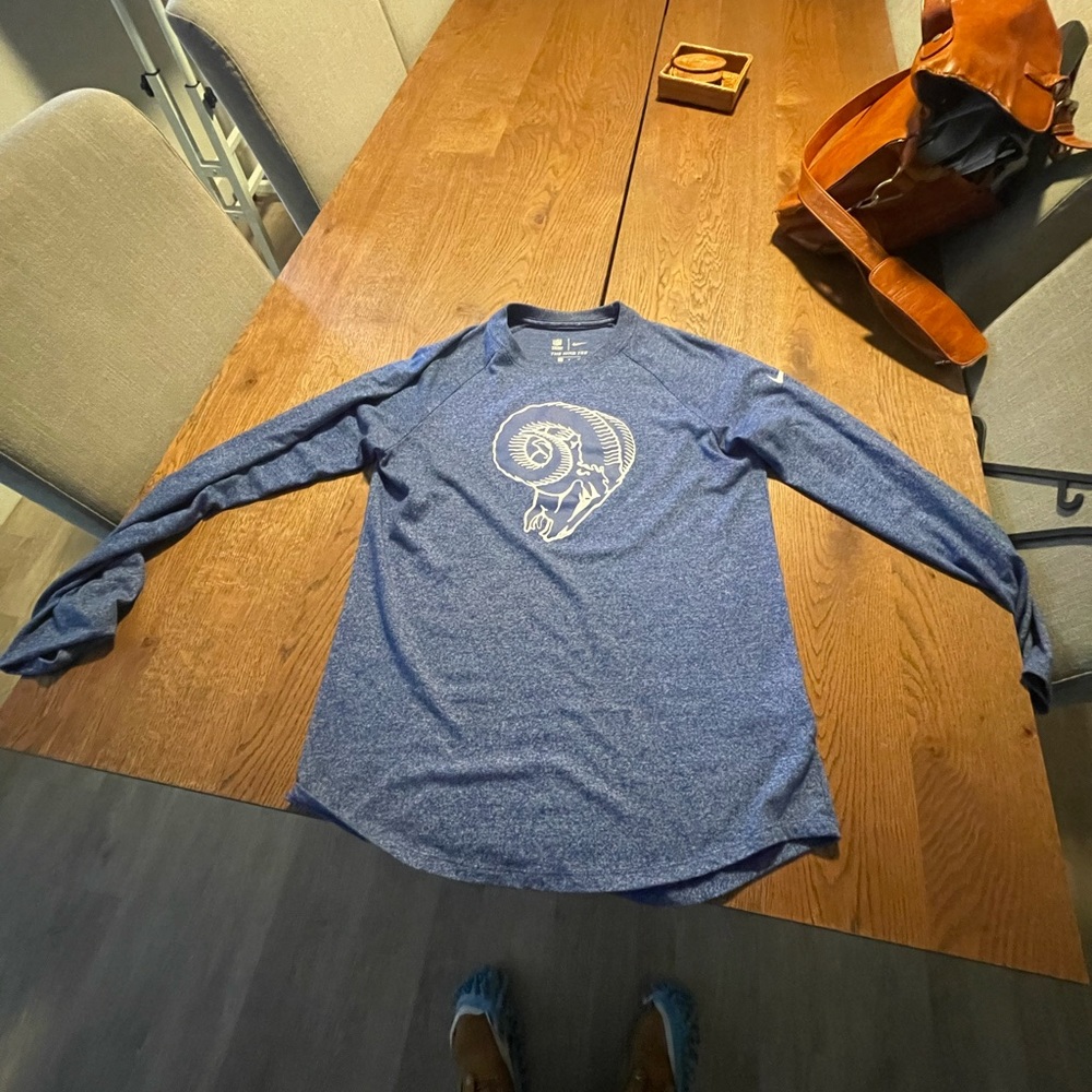 Men's Nike Royal L.A. Rams Marled Historic Raglan Long Sleeve T-Shirt
